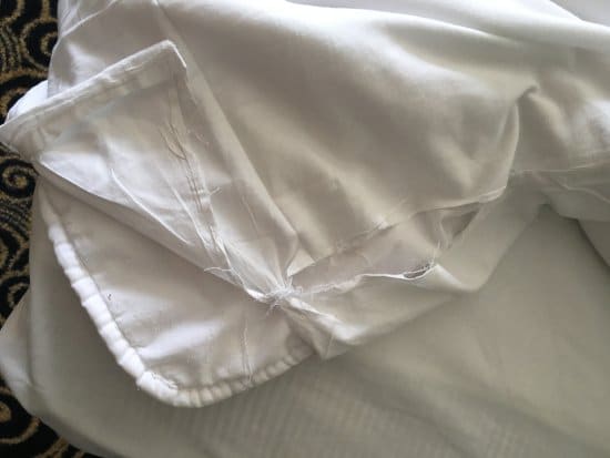 Airbnb ripped linens
